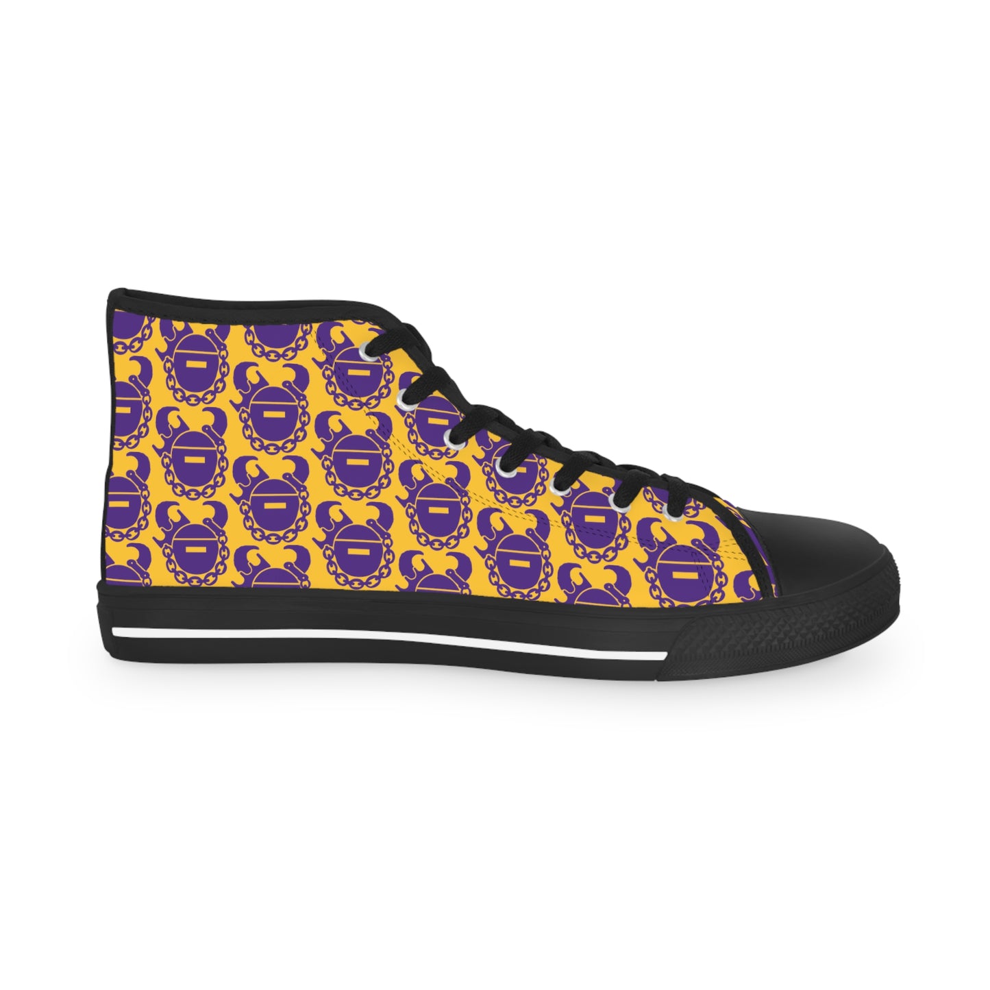 Men's High Top Sneakers - Gold/Purple Helmets