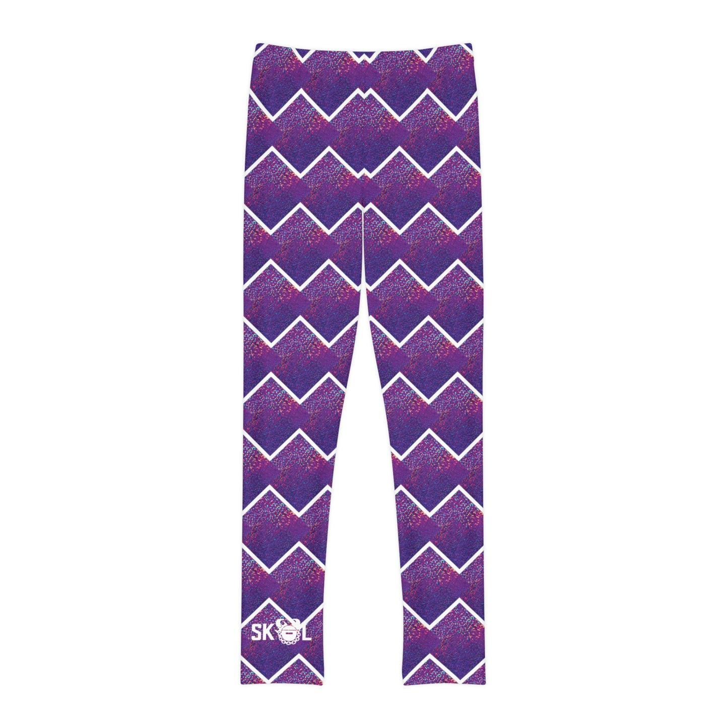 Youth Full-Length Leggings - Purple Sparkle