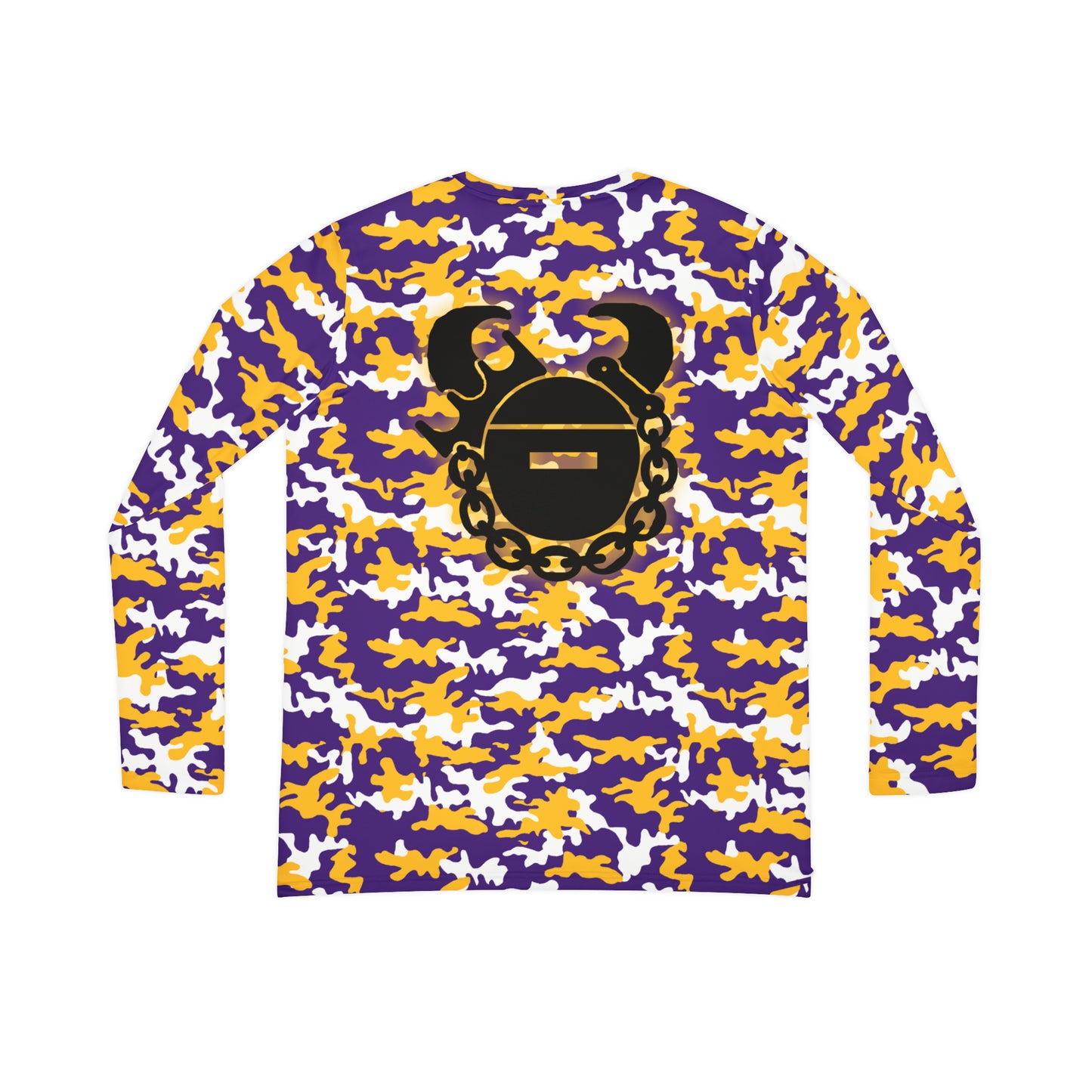 Women's Long Sleeve V-neck Shirt - Camo - Game Day Helmet