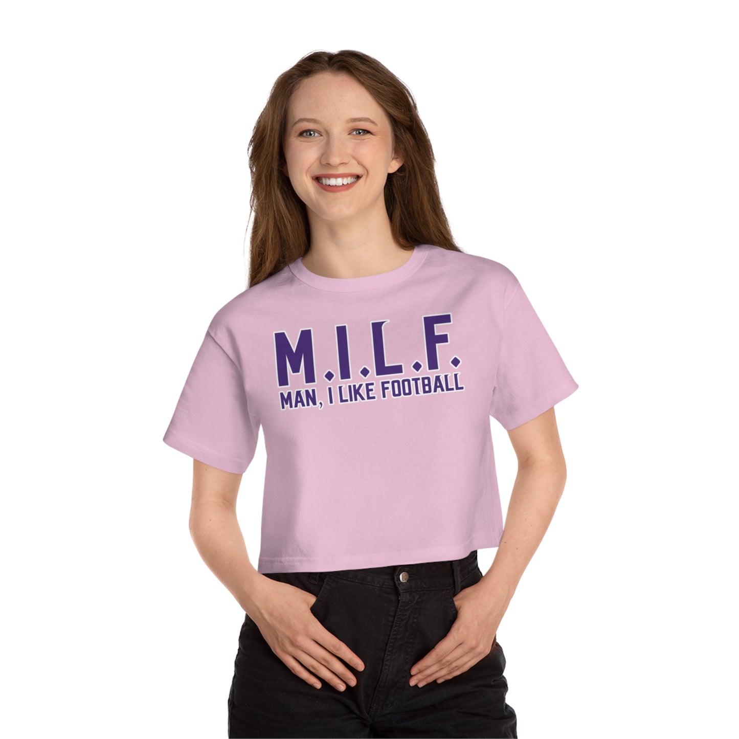 Women's Champion Heritage Cropped Top - M.I.L.F.