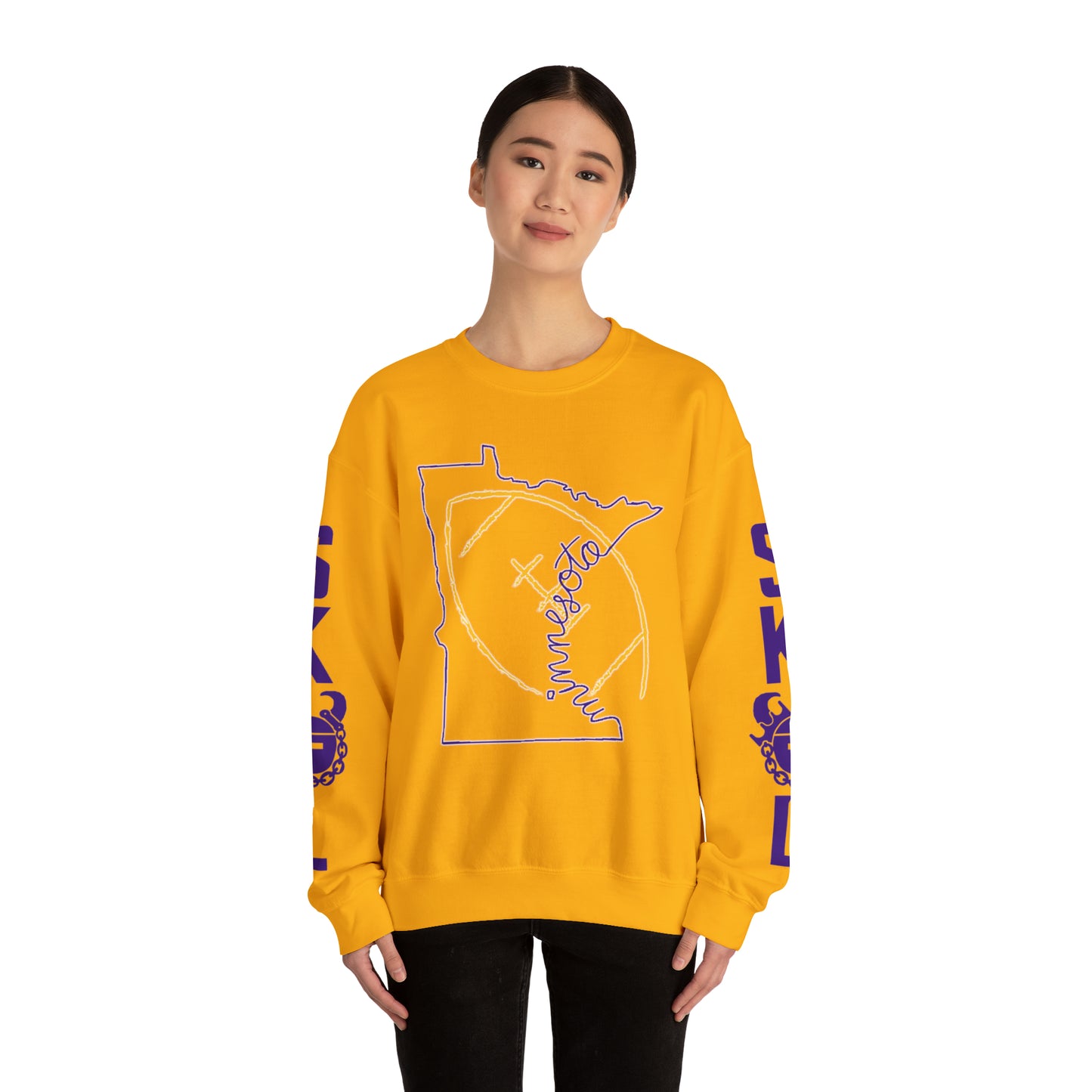 Unisex Heavy Blend™ Crewneck - MN State Football + The Original (Sleeves)