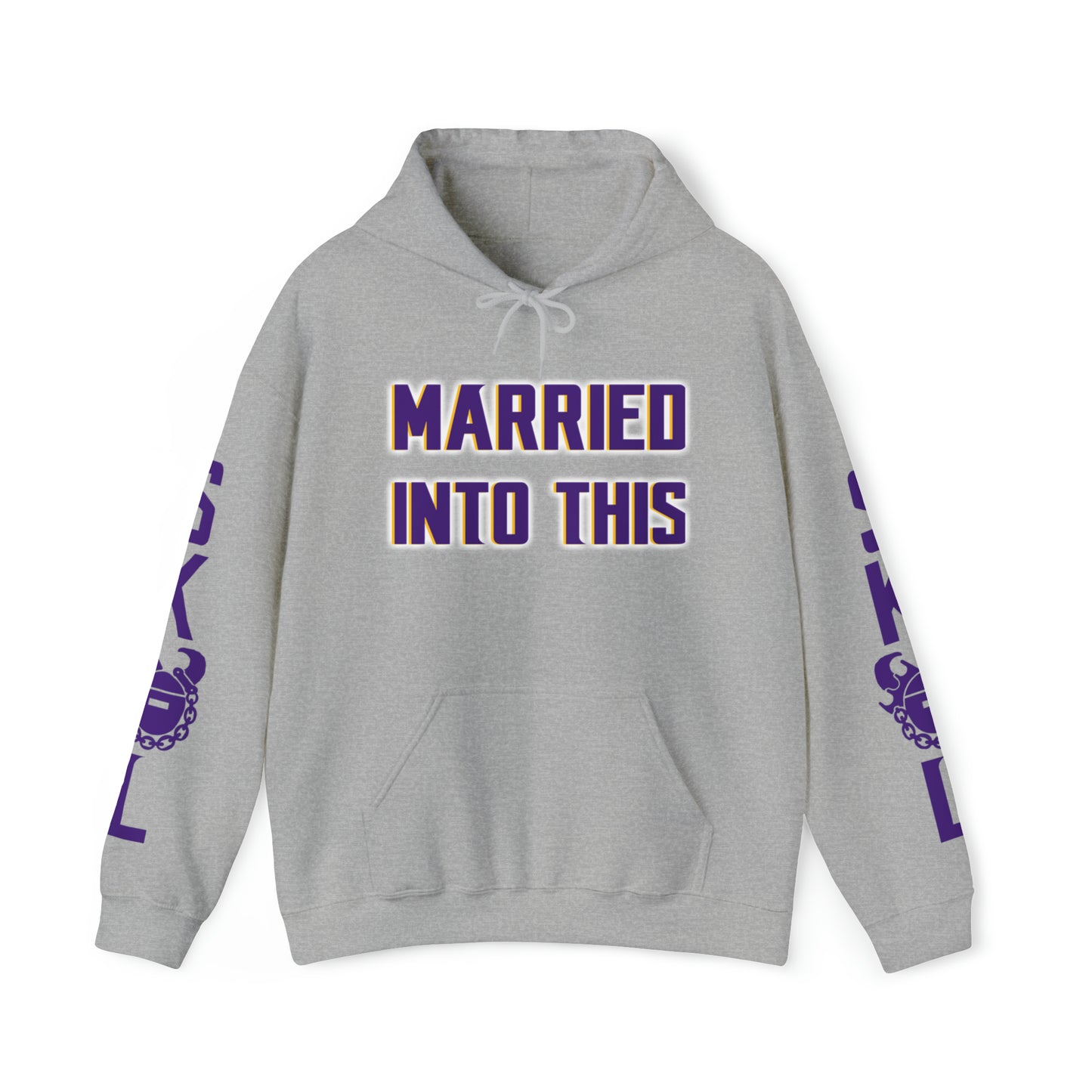 Unisex Heavy Blend™ Hooded Sweatshirt - Married Into This + Original (Sleeves)