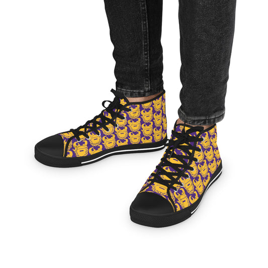 Men's High Top Sneakers - Gold/Purple Helmets