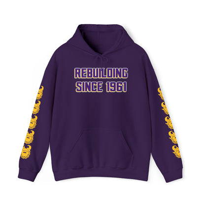 Unisex Heavy Blend™ Hooded Sweatshirt - Rebuilding Since 1961 + Game Day Helmet (Sleeves)