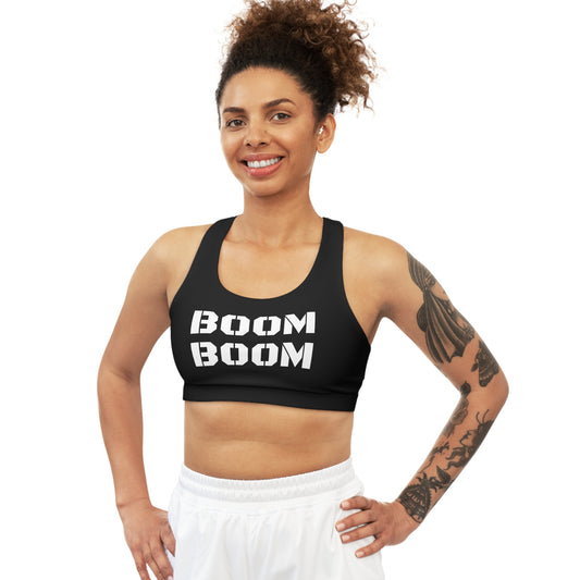 Seamless Sports Bra - Black - BOOM BOOM