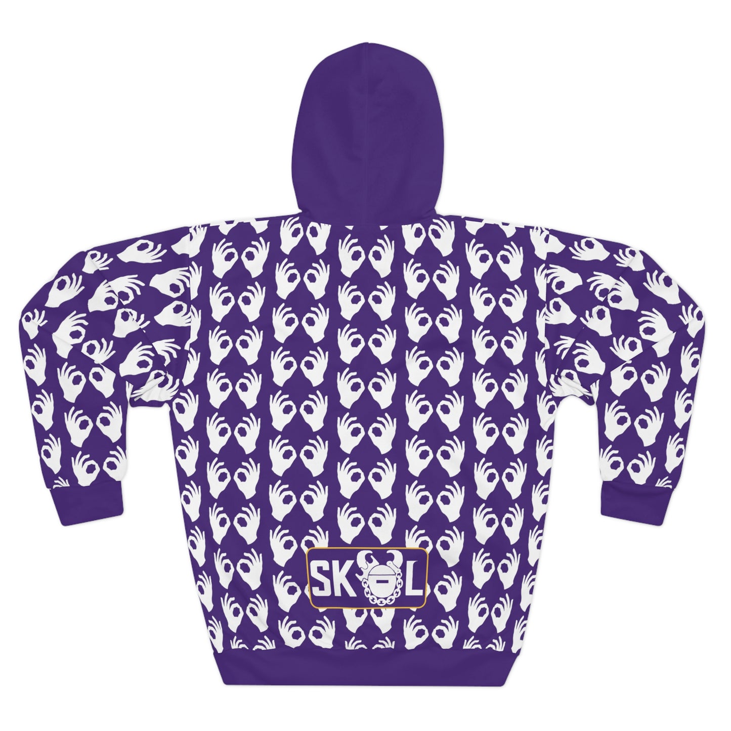 Unisex Pullover Hoodie - Purple/White Griddy