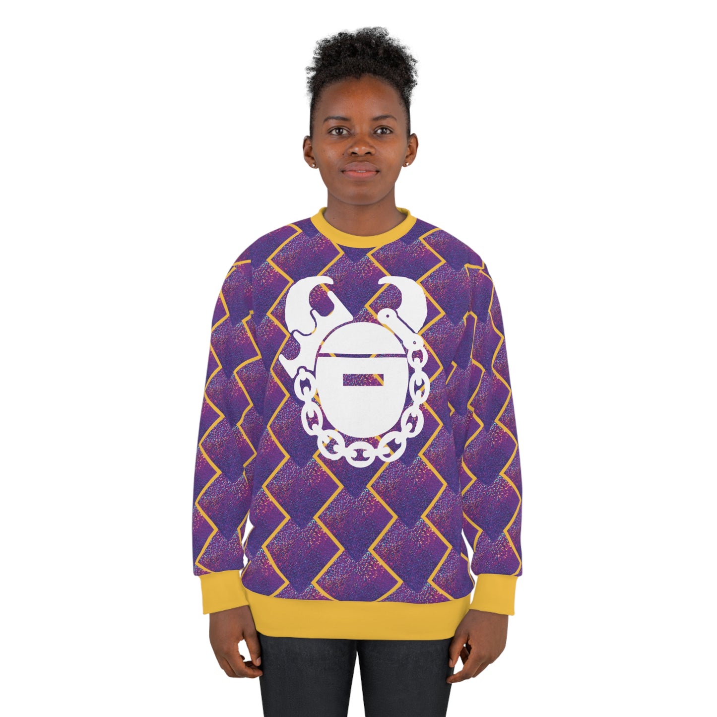 Unisex Crewneck - Purple Sparkle - Game Day Helmet