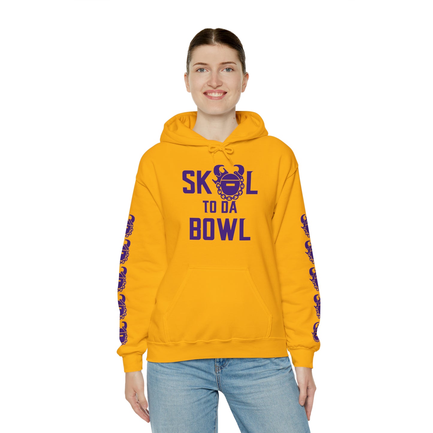 Unisex Heavy Blend™ Hooded Sweatshirt - to da BOWL + Game Day Helmet (Sleeves)