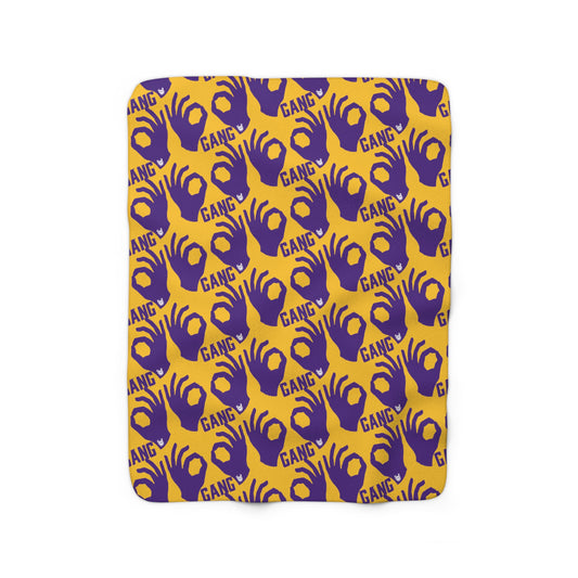 Sherpa Fleece Blanket - Gold/Purple - Griddy Gang