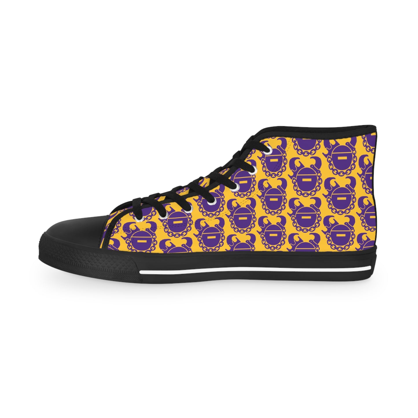 Men's High Top Sneakers - Gold/Purple Helmets