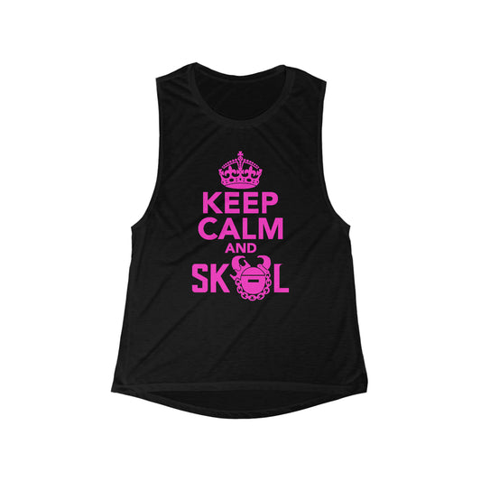 Women's Flowy Scoop Muscle Tank - Keep Calm