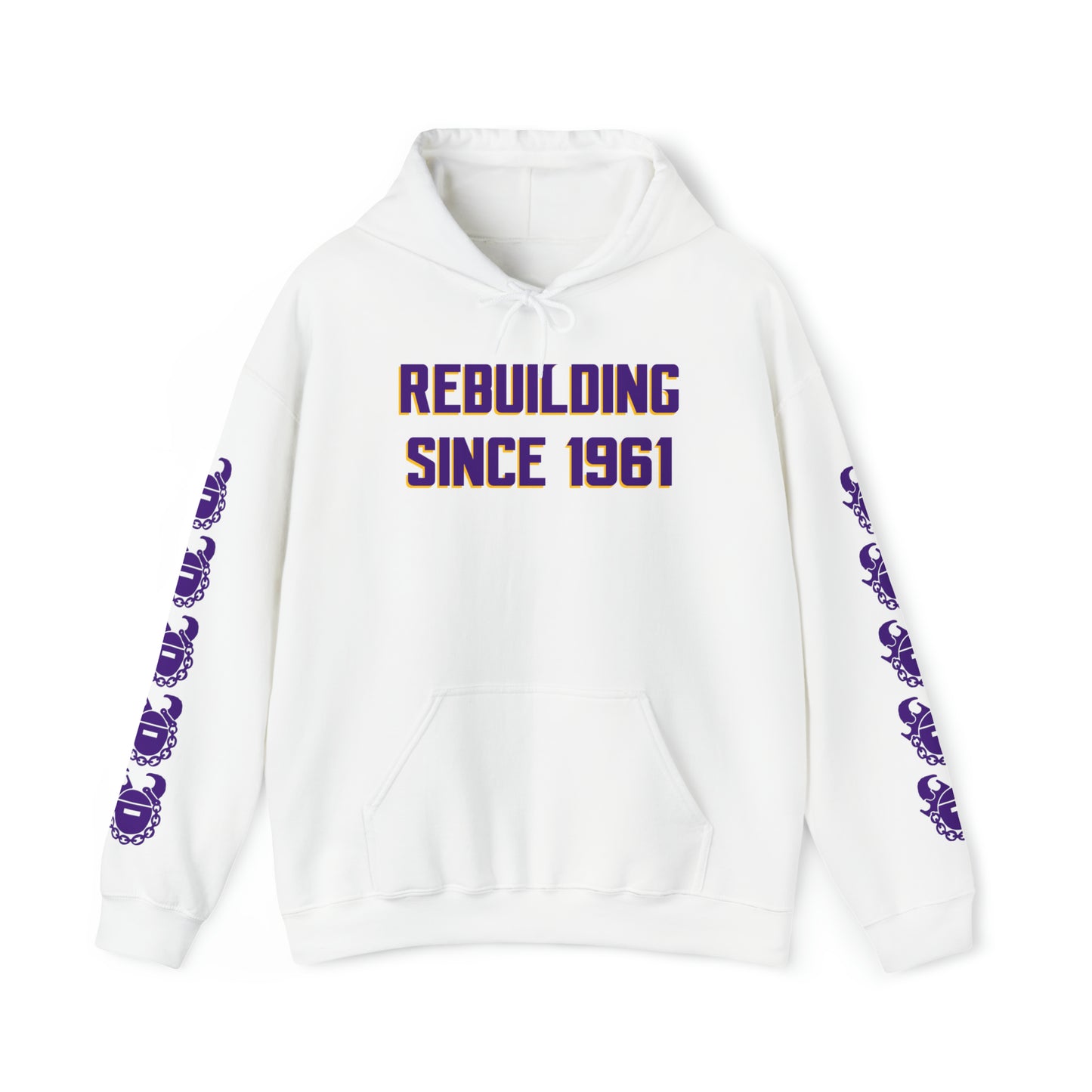 Unisex Heavy Blend™ Hooded Sweatshirt - Rebuilding Since 1961 + Game Day Helmet (Sleeves)