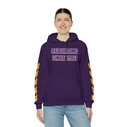 Unisex Heavy Blend™ Hooded Sweatshirt - Rebuilding Since 1961 + Game Day Helmet (Sleeves)