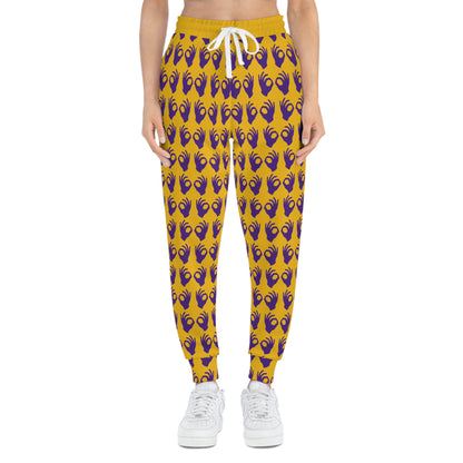 Athletic Joggers - Gold/Purple Griddy