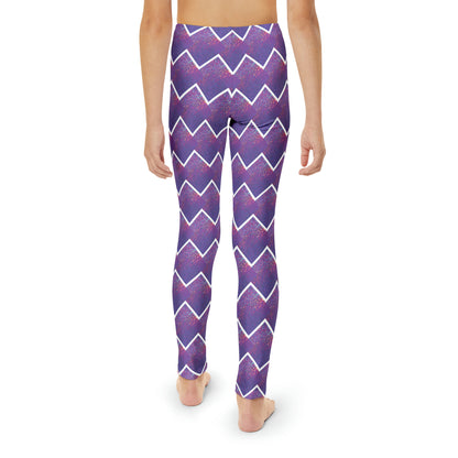 Youth Full-Length Leggings - Purple Sparkle