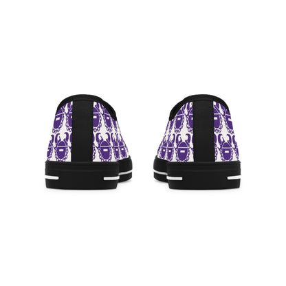 Women's Low Top Sneakers - White/Purple Helmets