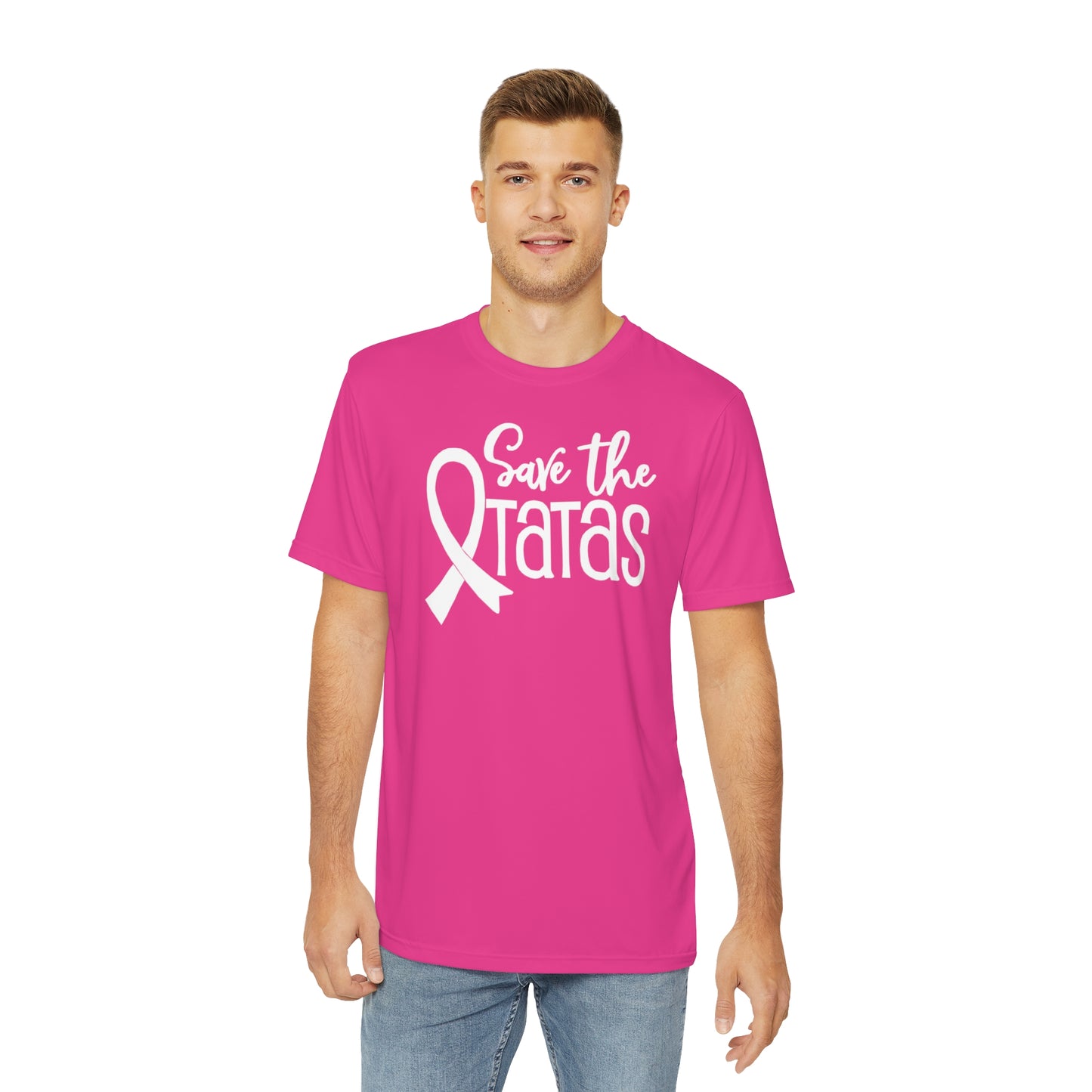 Men's Polyester Tee - Save the TaTas