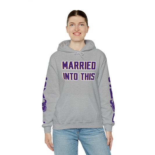 Unisex Heavy Blend™ Hooded Sweatshirt - Married Into This + Original (Sleeves)