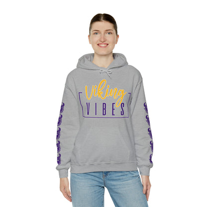 Unisex Heavy Blend™ Hooded Sweatshirt - Vibes + Game Day Helmet (Sleeves)