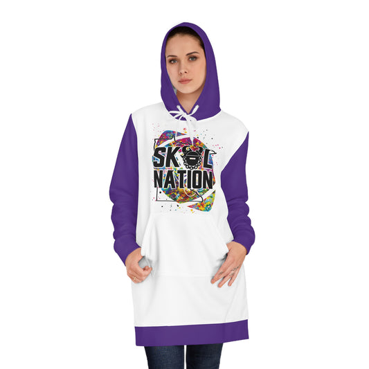 Hoodie Dress - White/Purple - MN Nation (Color Blast)