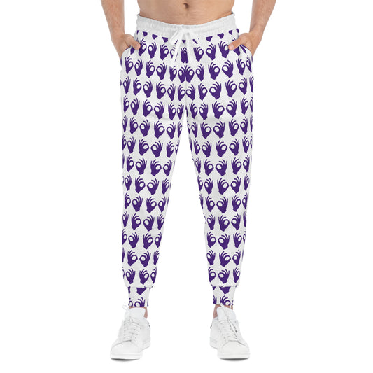 Athletic Joggers - White/Purple Griddy