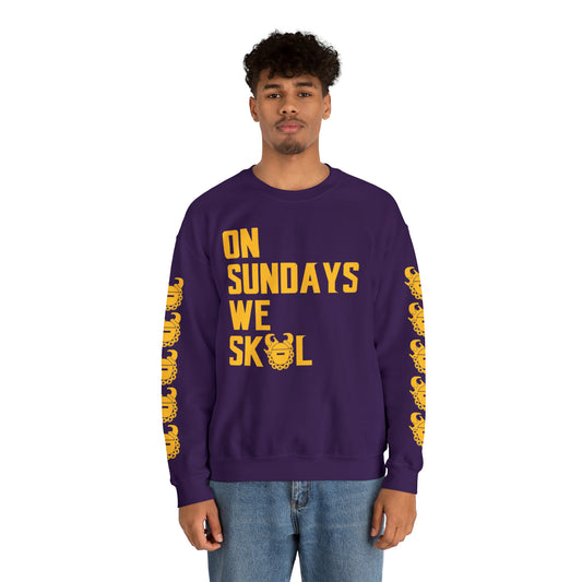 Unisex Heavy Blend™ Crewneck - On Sundays + Game Day Helmet (Sleeves)