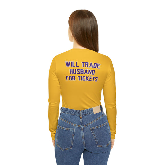 Women's Long Sleeve V-neck Shirt - Husband for Tickets