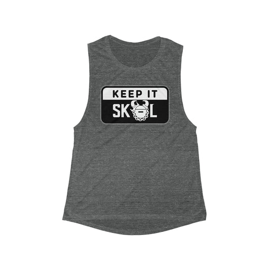 Women's Flowy Scoop Muscle Tank - Keep it Simple (Framed)