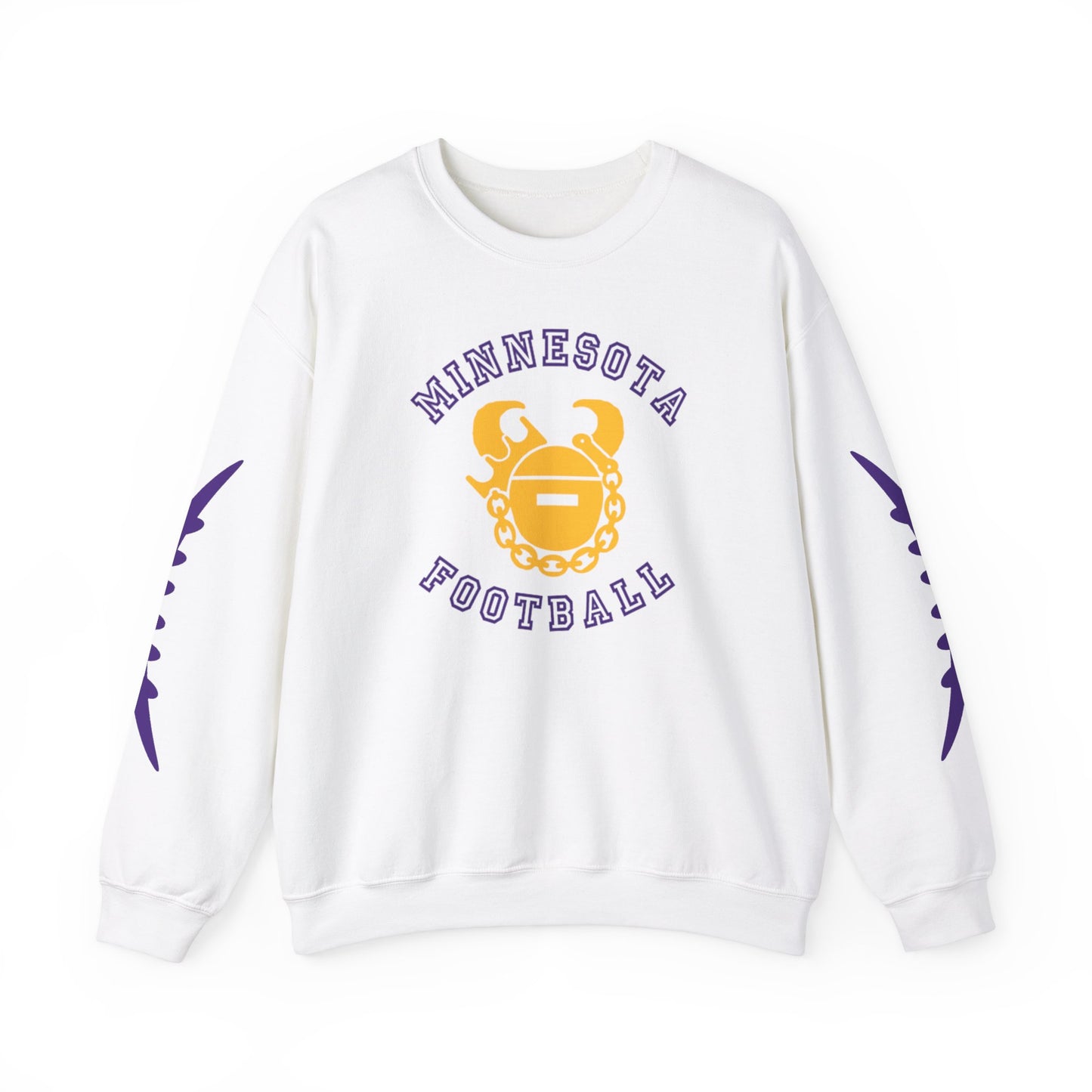 Unisex Heavy Blend™ Crewneck - Minnesota Football + Laces (Sleeves)