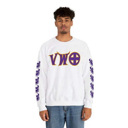 Unisex Heavy Blend™ Crewneck - V-W-O + Game Day Helmet (Sleeves)