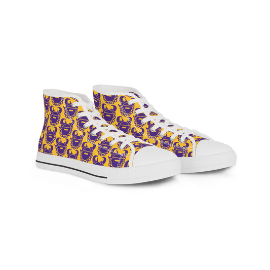 Men's High Top Sneakers - Gold/Purple Helmets