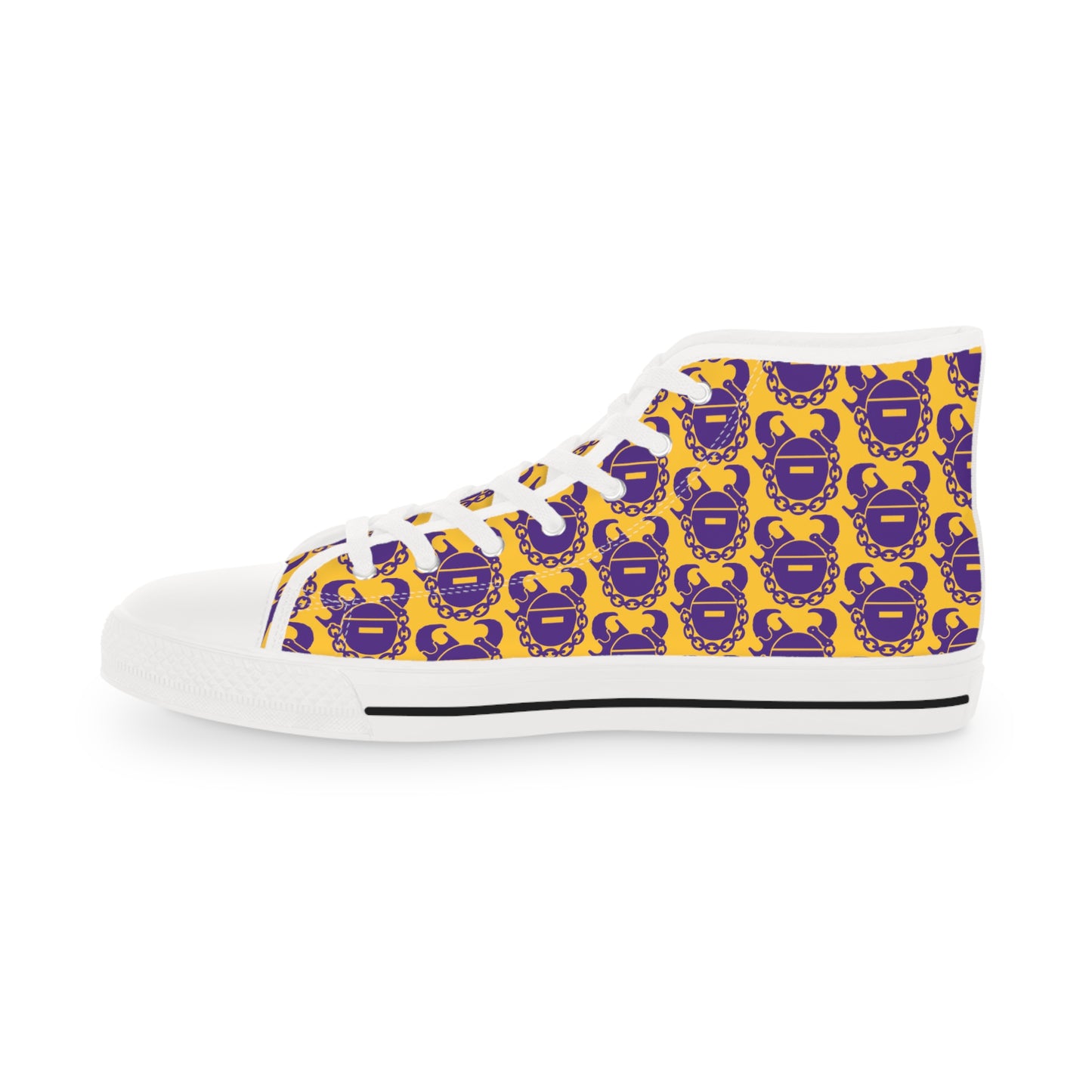 Men's High Top Sneakers - Gold/Purple Helmets