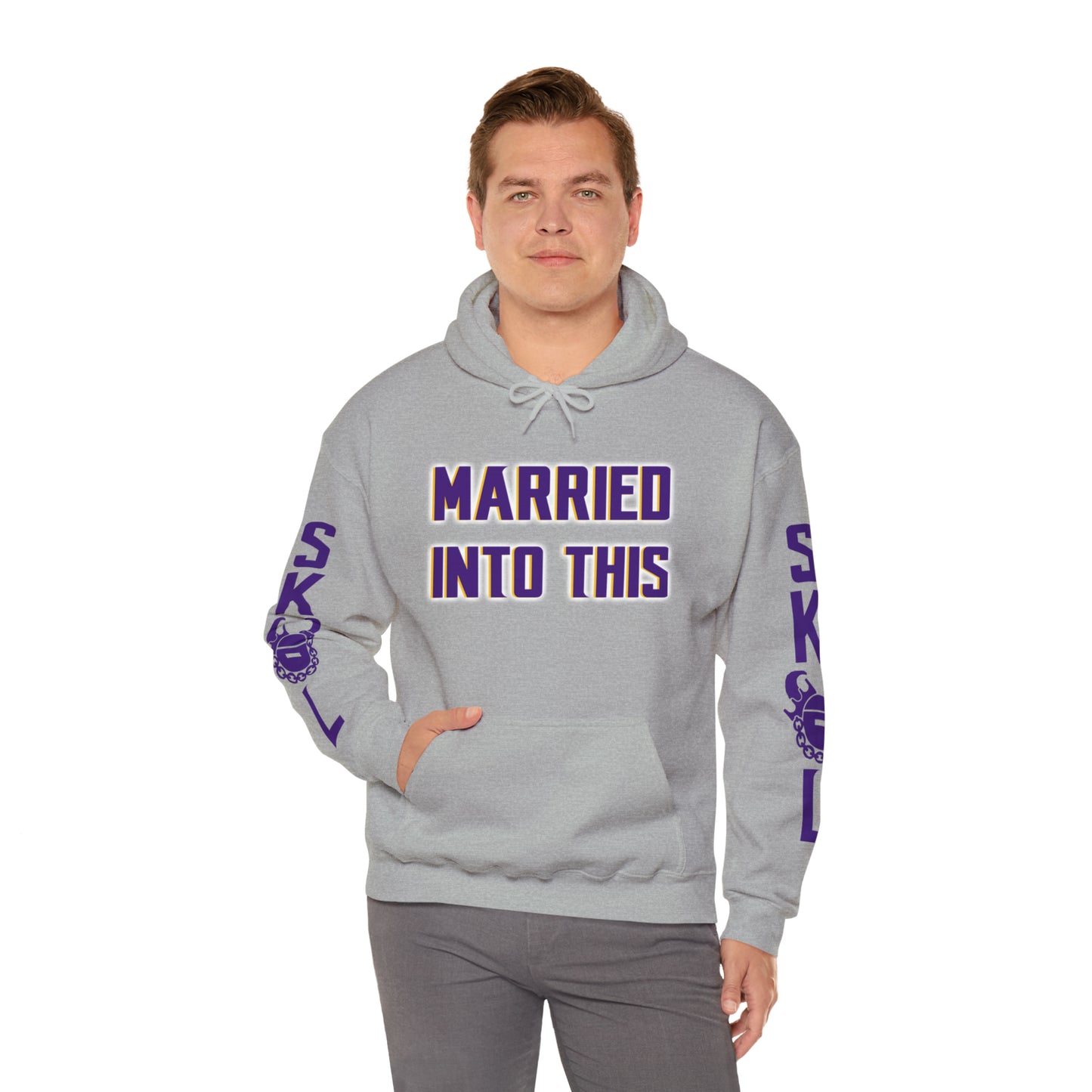 Unisex Heavy Blend™ Hooded Sweatshirt - Married Into This + Original (Sleeves)