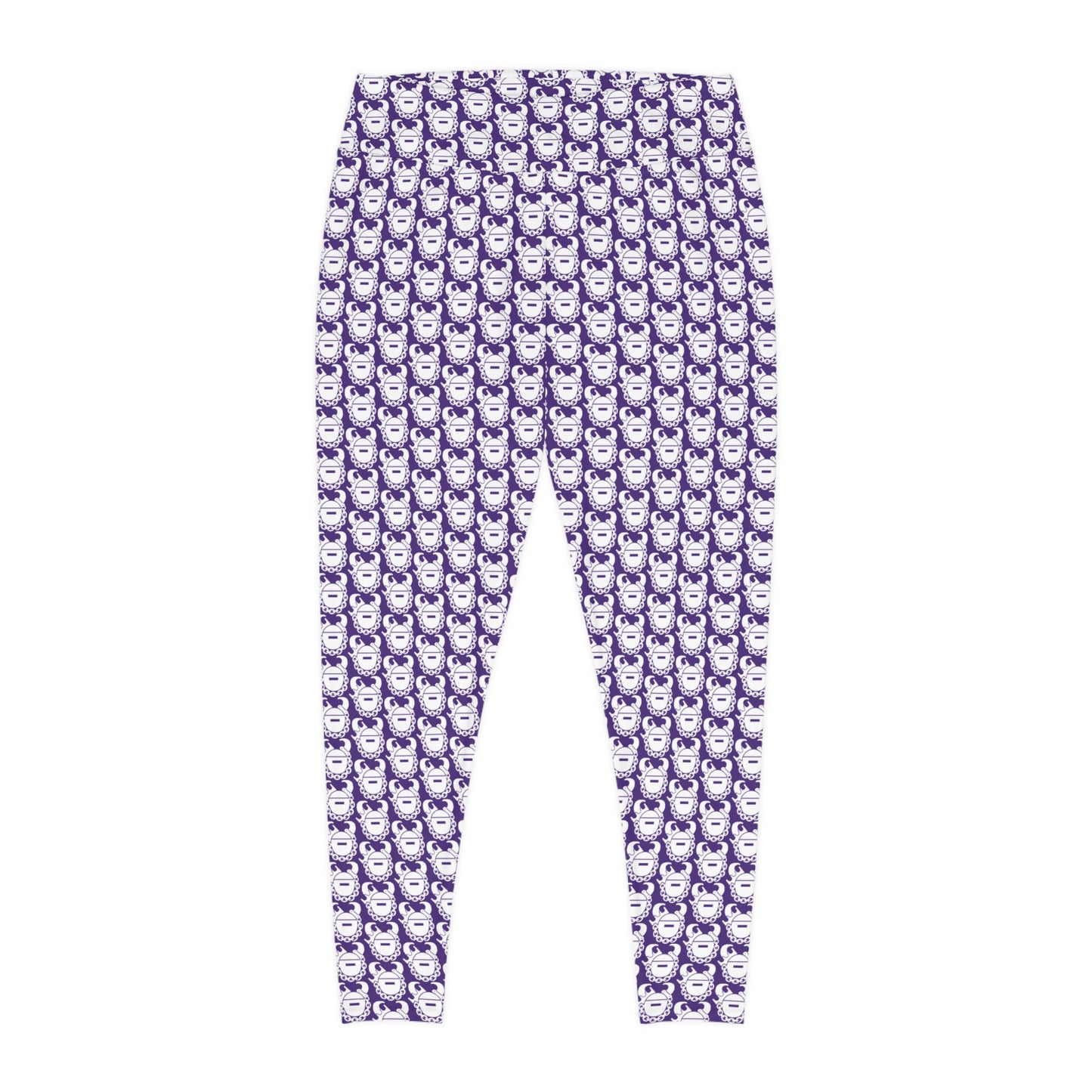 Plus Size Leggings - Purple/White Helmets