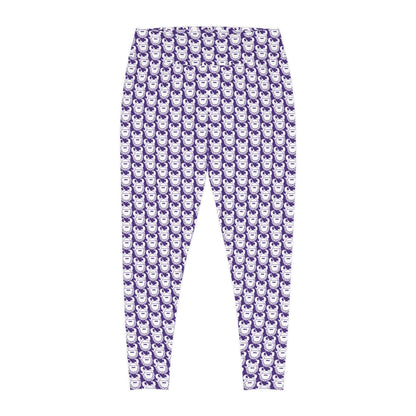 Plus Size Leggings - Purple/White Helmets