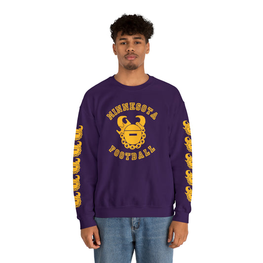 Unisex Heavy Blend™ Crewneck - Minnesota Football + Game Day Helmet (Sleeves)