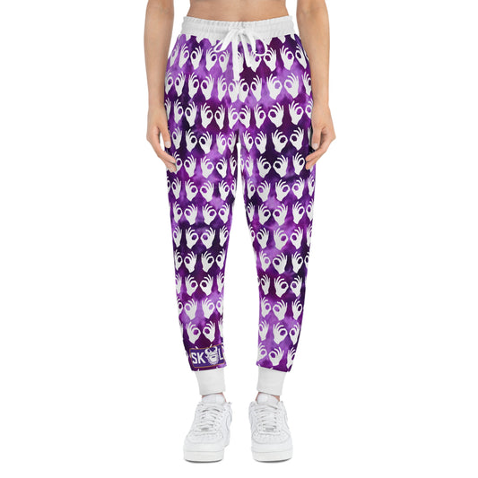 Athletic Joggers - Purple Tie-Dye/White Griddy