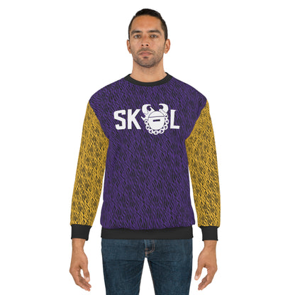 Unisex Crewneck - Purple & Gold Zebra Print - The Original