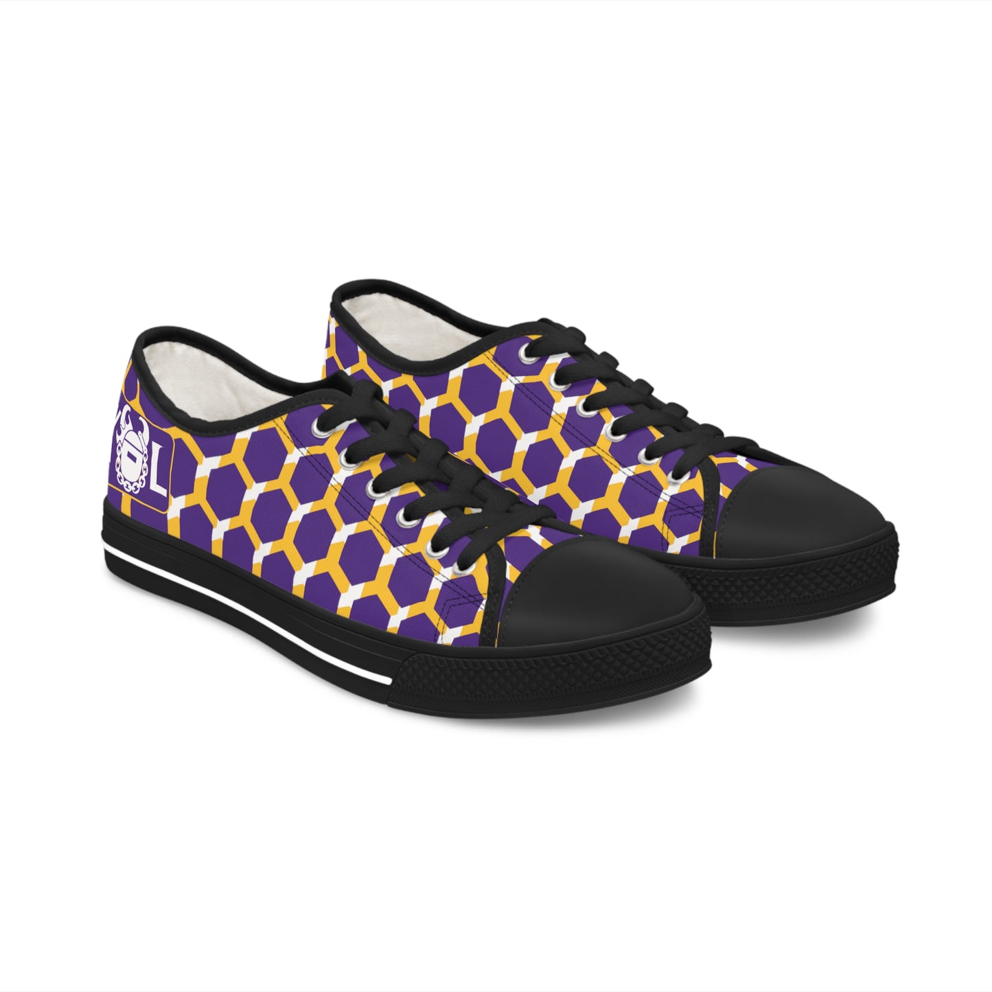 Women's Low Top Sneakers - Purple/Gold Hex