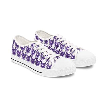 Women's Low Top Sneakers - White/Purple Helmets