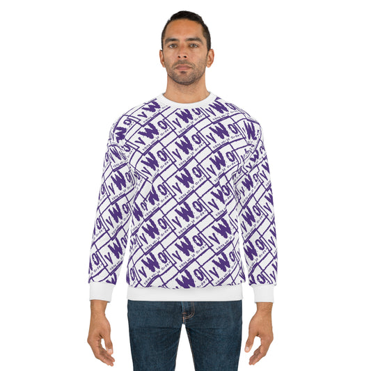 Unisex Crewneck - White/Purple - VWO (Framed)