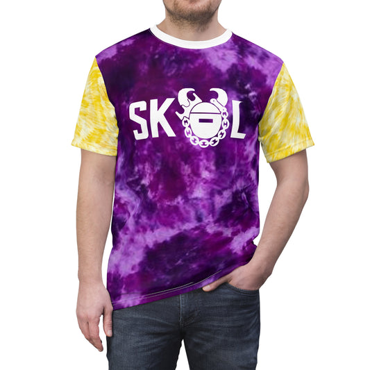 Unisex Cut & Sew Tee - Purple/Gold Tie-Dye - The Original