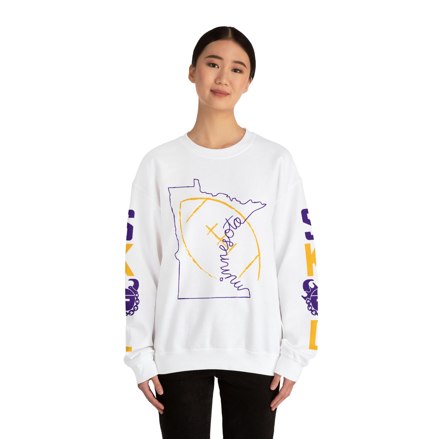 Unisex Heavy Blend™ Crewneck - MN State Football + The Original (Sleeves)