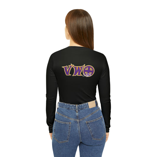 Women's Long Sleeve V-neck Shirt - VWO Sister