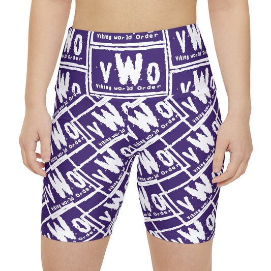 Women's Workout Shorts - Purple/White - VWO (Framed)