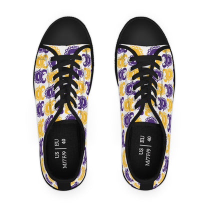 Women's Low Top Sneakers - Purple & Gold Helmets