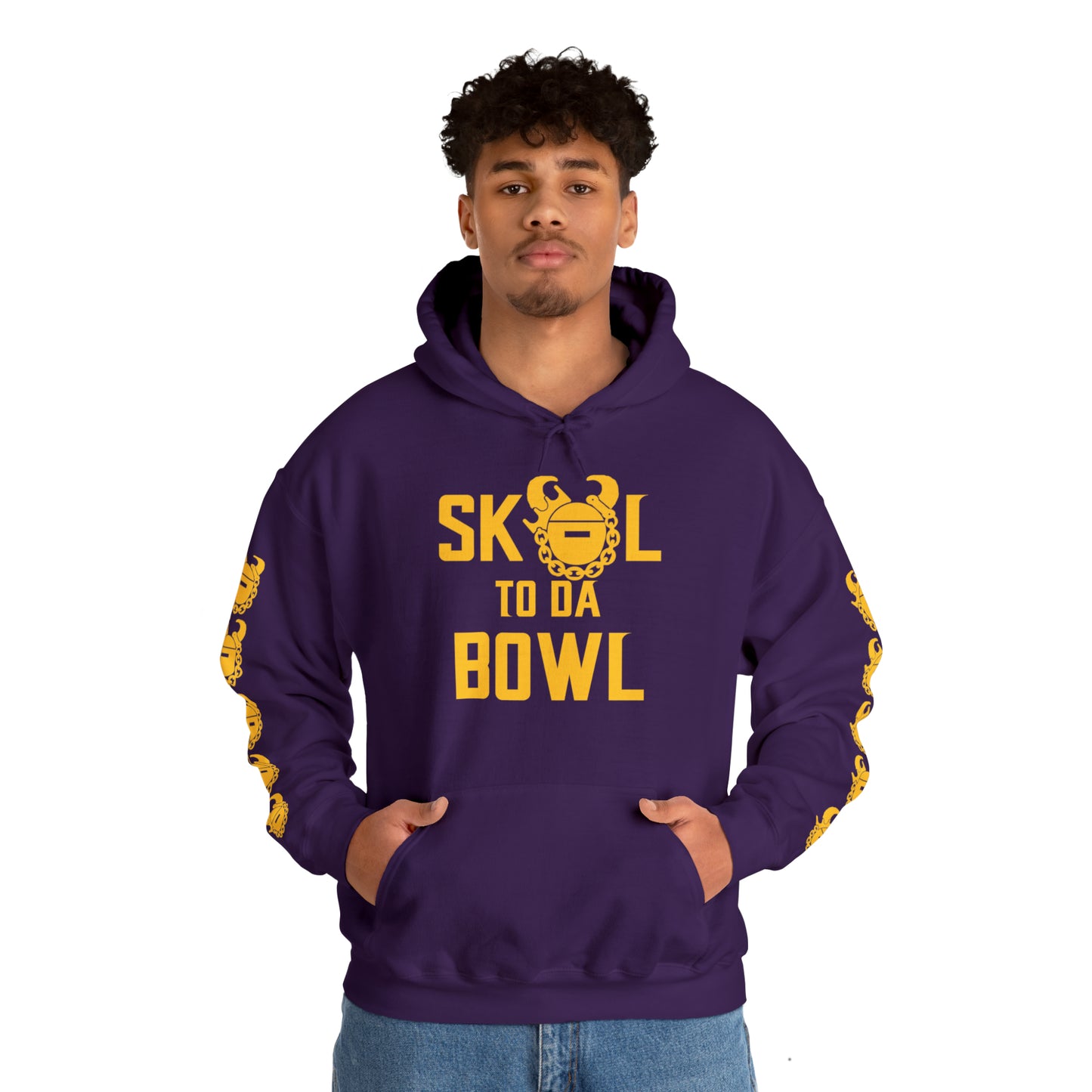 Unisex Heavy Blend™ Hooded Sweatshirt - to da BOWL + Game Day Helmet (Sleeves)