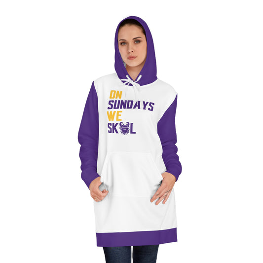 Hoodie Dress - White/Purple - On Sundays