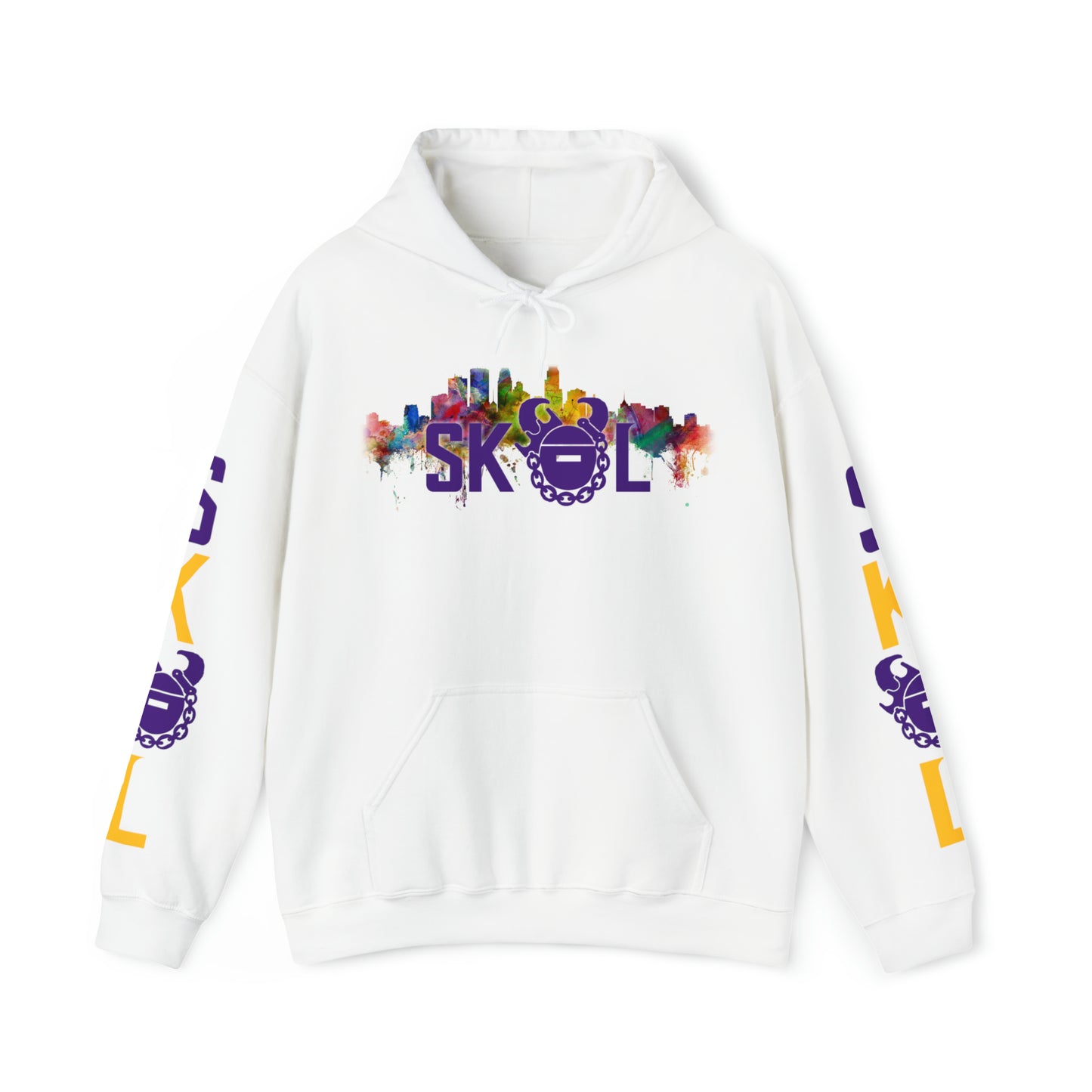 Unisex Heavy Blend™ Hooded Sweatshirt - Skyline + Original (Sleeves)