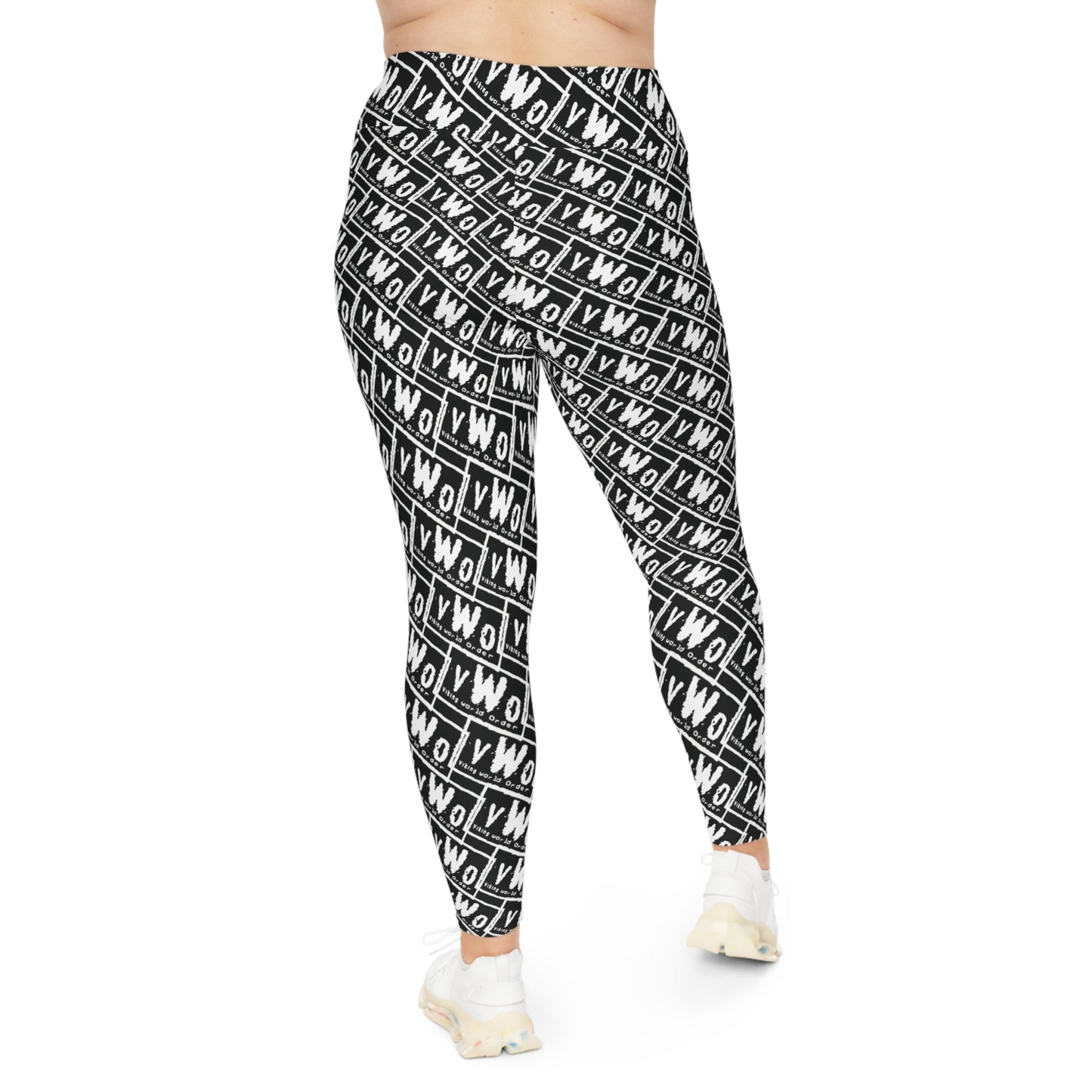 Plus Size Leggings - Black/White - VWO